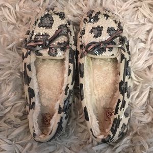 Leopard print moccasins